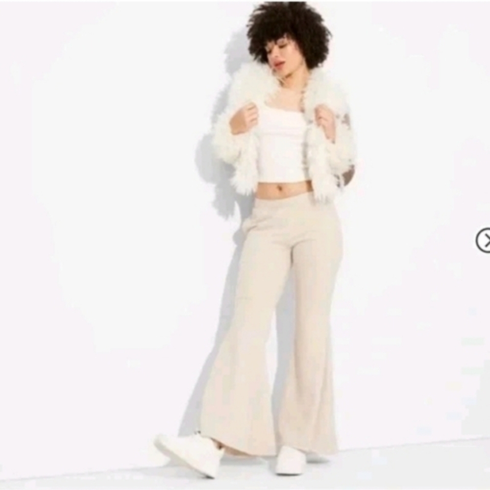 Women's Cream Flared Pants